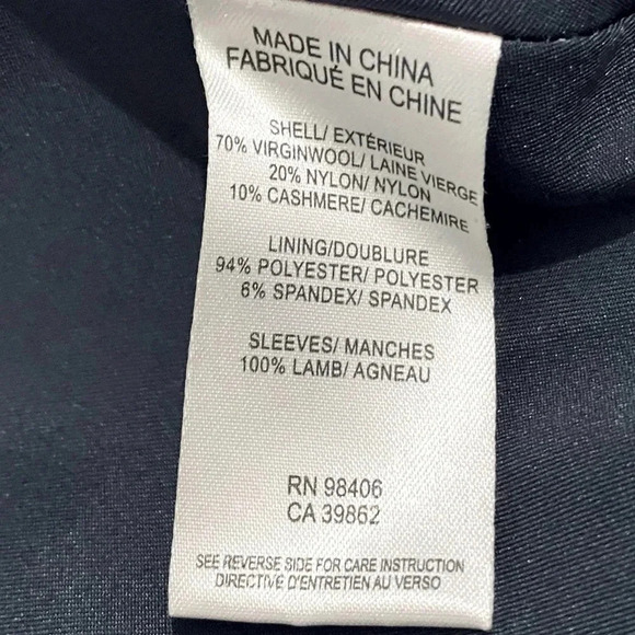 Theory Laura Leather Wool Cashmere Jacket Coat Size Medium - Picture 12 of 14